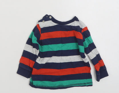 F&F Boys Multicoloured Colourblock 100% Cotton Basic T-Shirt Size 3-6 Months Crew Neck Pullover