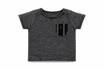 NEXT Baby Black Striped 100% Cotton Basic T-Shirt Size 0-3 Months Crew Neck Pullover