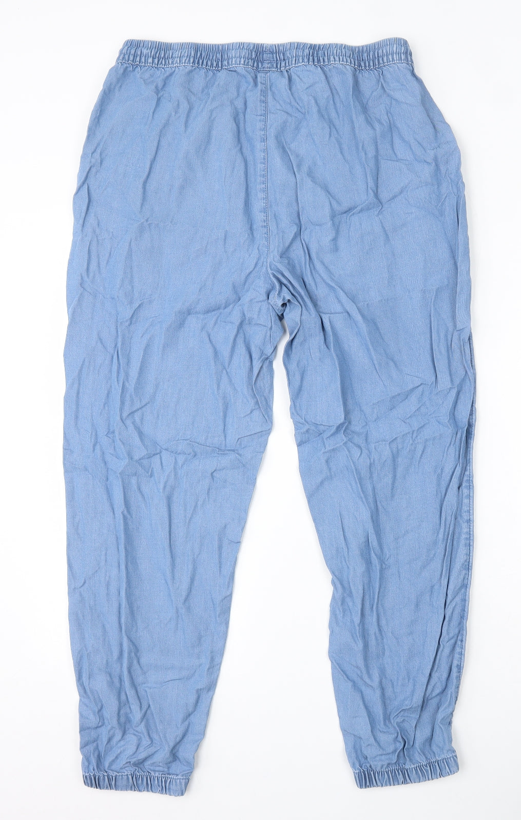 Dunnes Stores Mens Blue  Lyocell Cargo Trousers Size M L26 in Regular