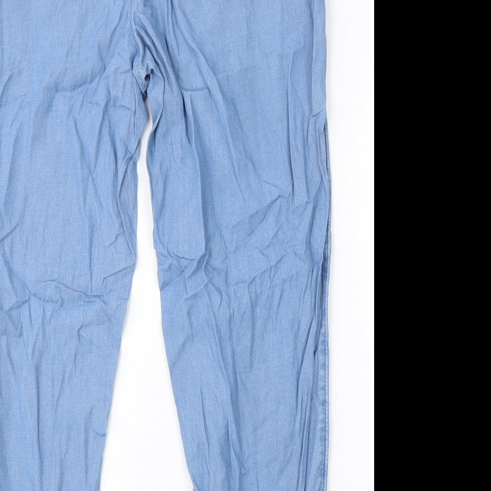 Dunnes Stores Mens Blue  Lyocell Cargo Trousers Size M L26 in Regular