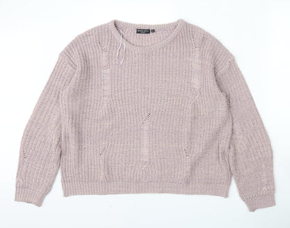 Womens UK Size L Brave Soul Purple Pullover Jumper