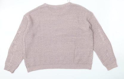 Womens UK Size L Brave Soul Purple Pullover Jumper