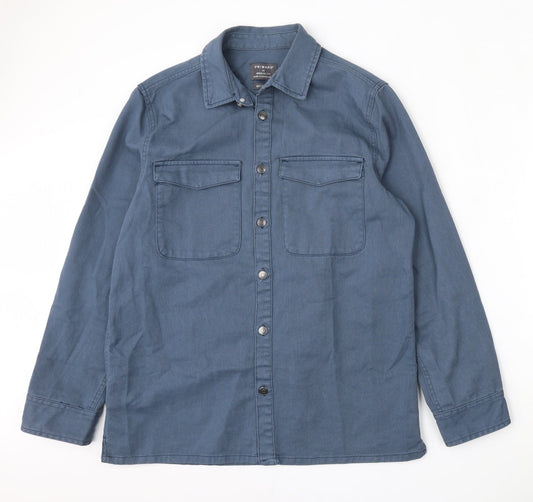 Primark Mens Blue  Cotton  Button-Up Size XS Collared Button