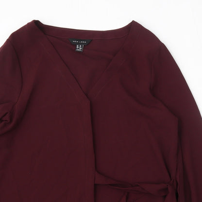 Womens UK Size 10 New Look Purple Basic Blouse