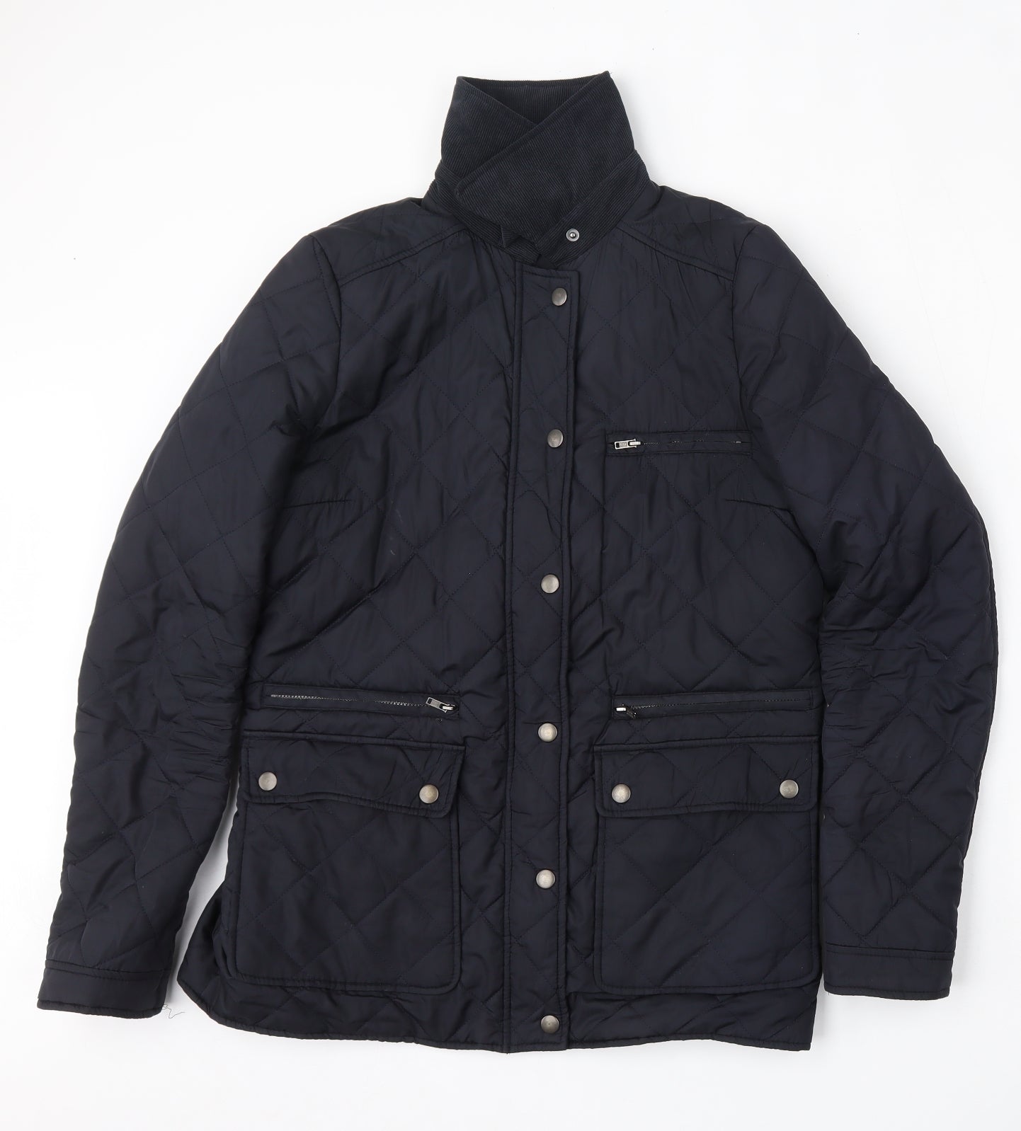 Dorothy Perkins Womens Blue Argyle/Diamond  Quilted Jacket Size 10