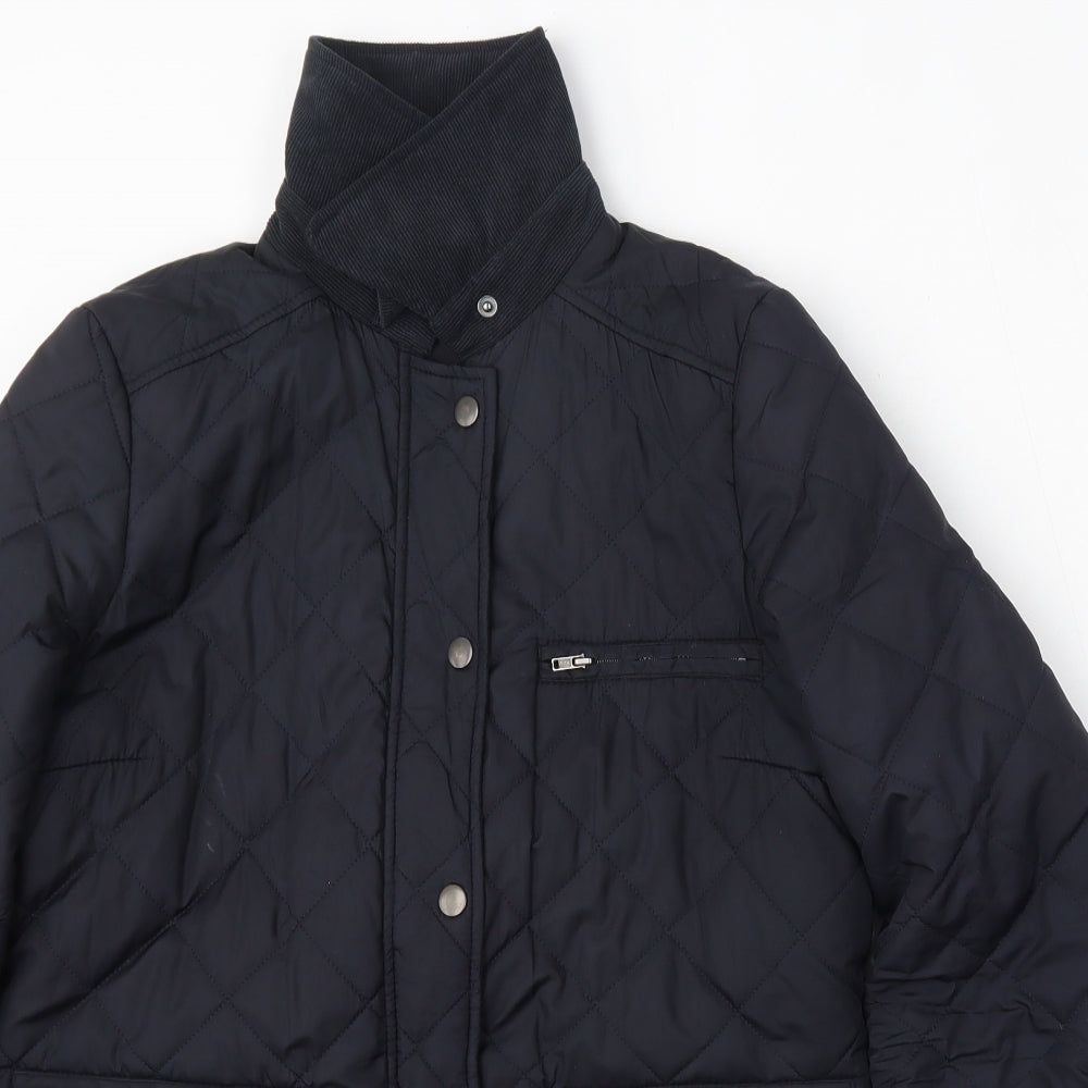 Dorothy Perkins Womens Blue Argyle/Diamond  Quilted Jacket Size 10