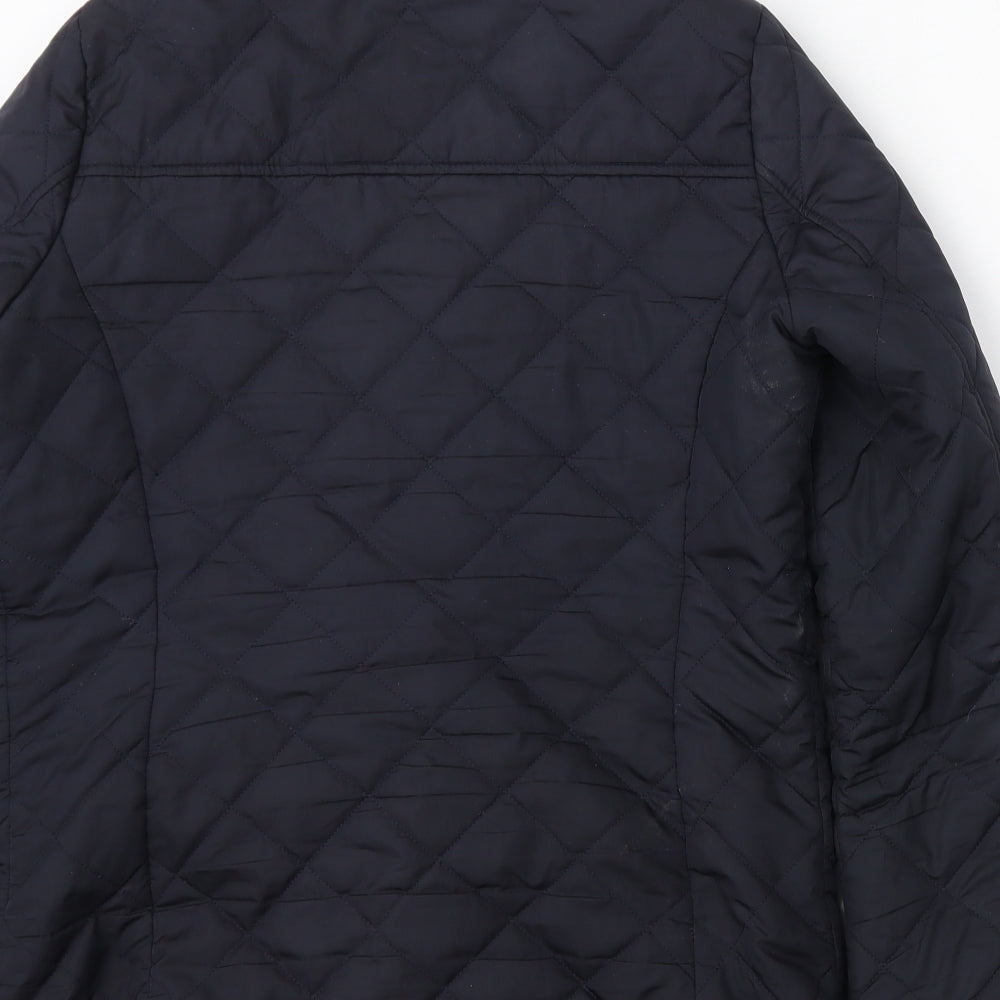 Dorothy Perkins Womens Blue Argyle/Diamond  Quilted Jacket Size 10