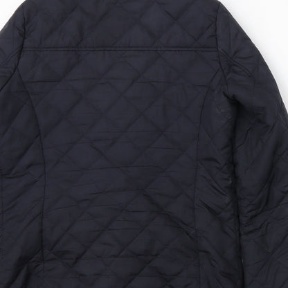 Dorothy Perkins Womens Blue Argyle/Diamond  Quilted Jacket Size 10
