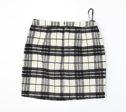 Atmosphere Womens White Plaid Polyester Straight & Pencil Skirt Size 8