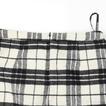 Atmosphere Womens White Plaid Polyester Straight & Pencil Skirt Size 8