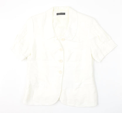 Womens UK Size 14 Alex & Co White Basic Button-Up