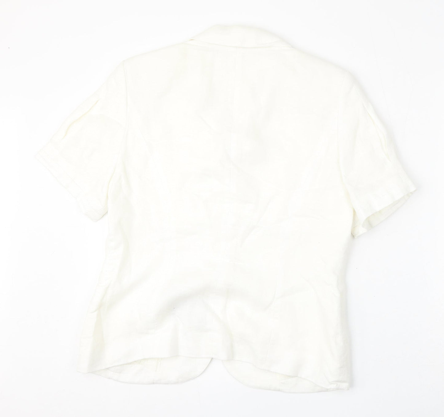 Womens UK Size 14 Alex & Co White Basic Button-Up