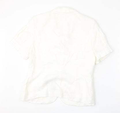 Womens UK Size 14 Alex & Co White Basic Button-Up