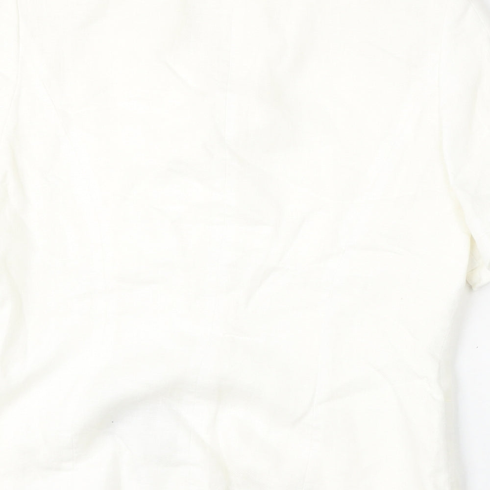 Womens UK Size 14 Alex & Co White Basic Button-Up