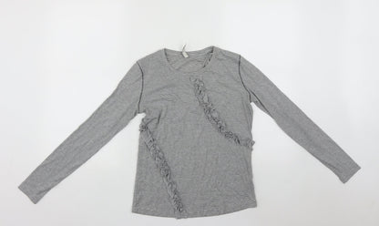 House of Fraser Womens Multicoloured Striped Polyester Basic Blouse Size 8 Roll Neck