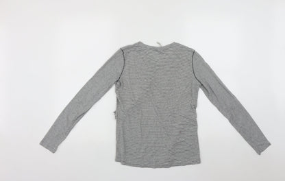 House of Fraser Womens Multicoloured Striped Polyester Basic Blouse Size 8 Roll Neck