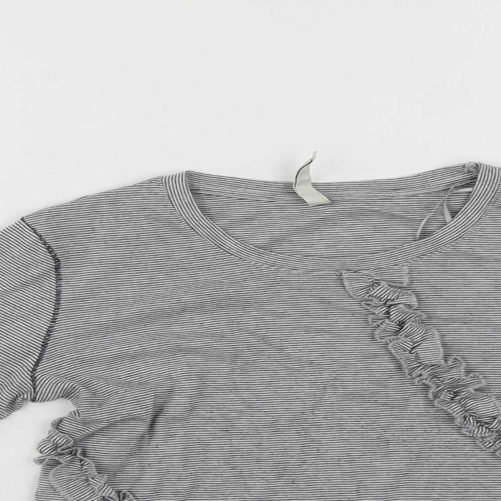 House of Fraser Womens Multicoloured Striped Polyester Basic Blouse Size 8 Roll Neck