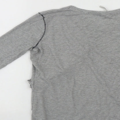 House of Fraser Womens Multicoloured Striped Polyester Basic Blouse Size 8 Roll Neck