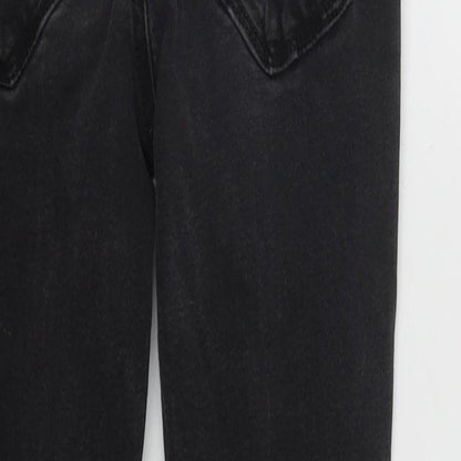 NEXT Girls Black  Cotton Skinny Jeans Size 9 Months L25 in Regular Zip