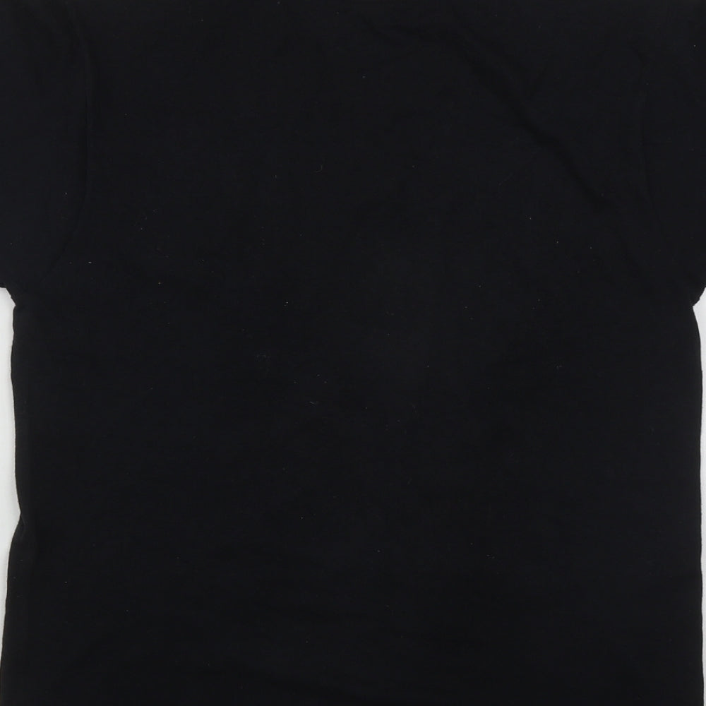 Brand and care label for Screen Stars women’s beige polyester basic t-shirt, size S, round neck - bear