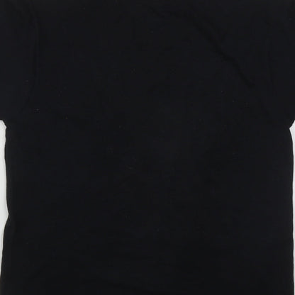 Brand and care label for Screen Stars women’s beige polyester basic t-shirt, size S, round neck - bear