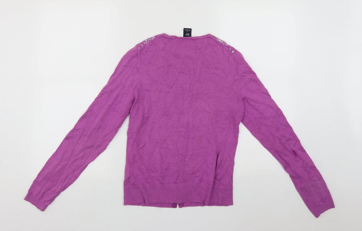 Gap Womens Purple Roll Neck  Cotton Cardigan Jumper Size S