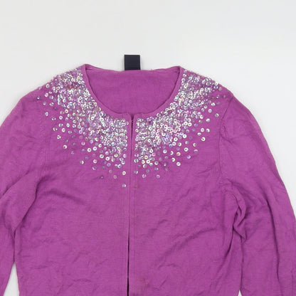Gap Womens Purple Roll Neck  Cotton Cardigan Jumper Size S