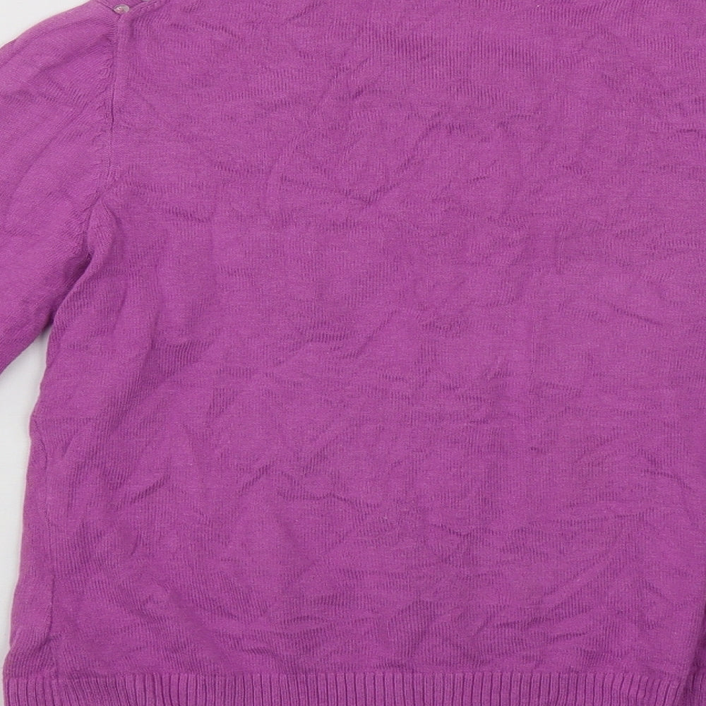 Gap Womens Purple Roll Neck  Cotton Cardigan Jumper Size S