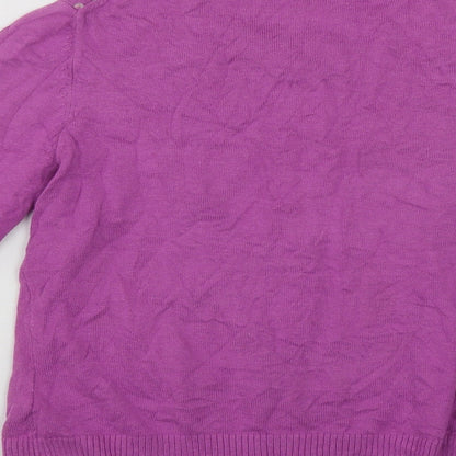 Gap Womens Purple Roll Neck  Cotton Cardigan Jumper Size S