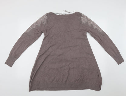Womens UK Size 12 Roman Beige Pullover Jumper