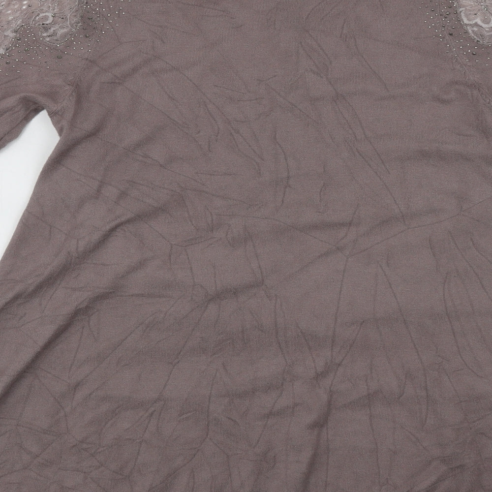 Womens UK Size 12 Roman Beige Pullover Jumper