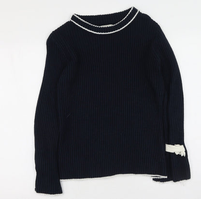 Womens UK Size S Papaya Blue Pullover Jumper