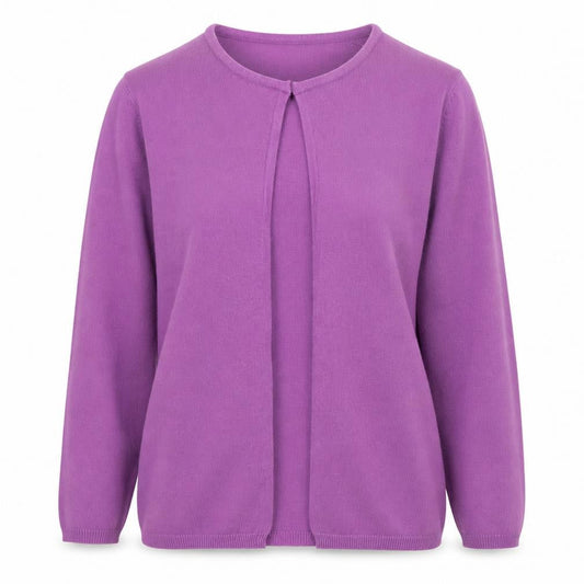 BAY Womens Purple V-Neck  Acrylic Cardigan Jumper Size 10