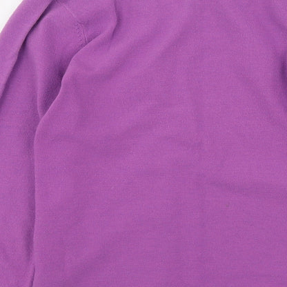 BAY Womens Purple V-Neck  Acrylic Cardigan Jumper Size 10
