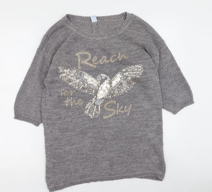 Womens UK Size M Marks and Spencer Grey Pullover Jumper