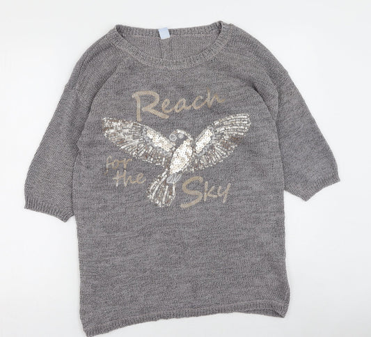 Womens UK Size M Marks and Spencer Grey Pullover Jumper