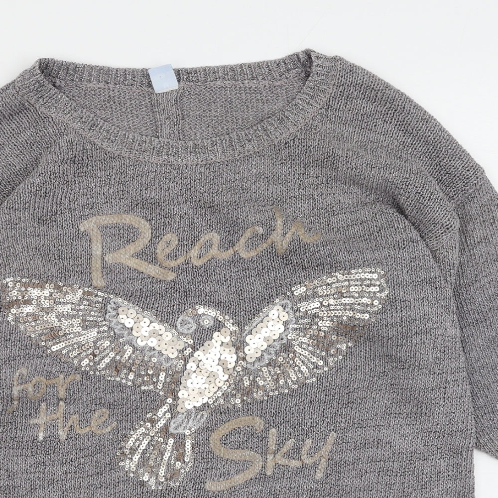 Womens UK Size M Marks and Spencer Grey Pullover Jumper