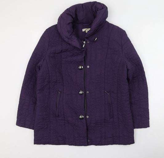 First Avenue Womens Purple   Anorak Coat Size 16   - Mark on back