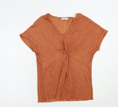 Womens UK Size XS Gallery Orange Basic Blouse