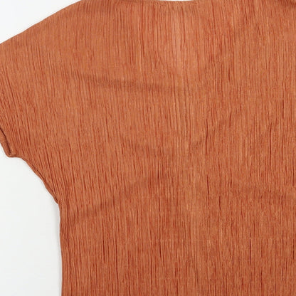 Womens UK Size XS Gallery Orange Basic Blouse