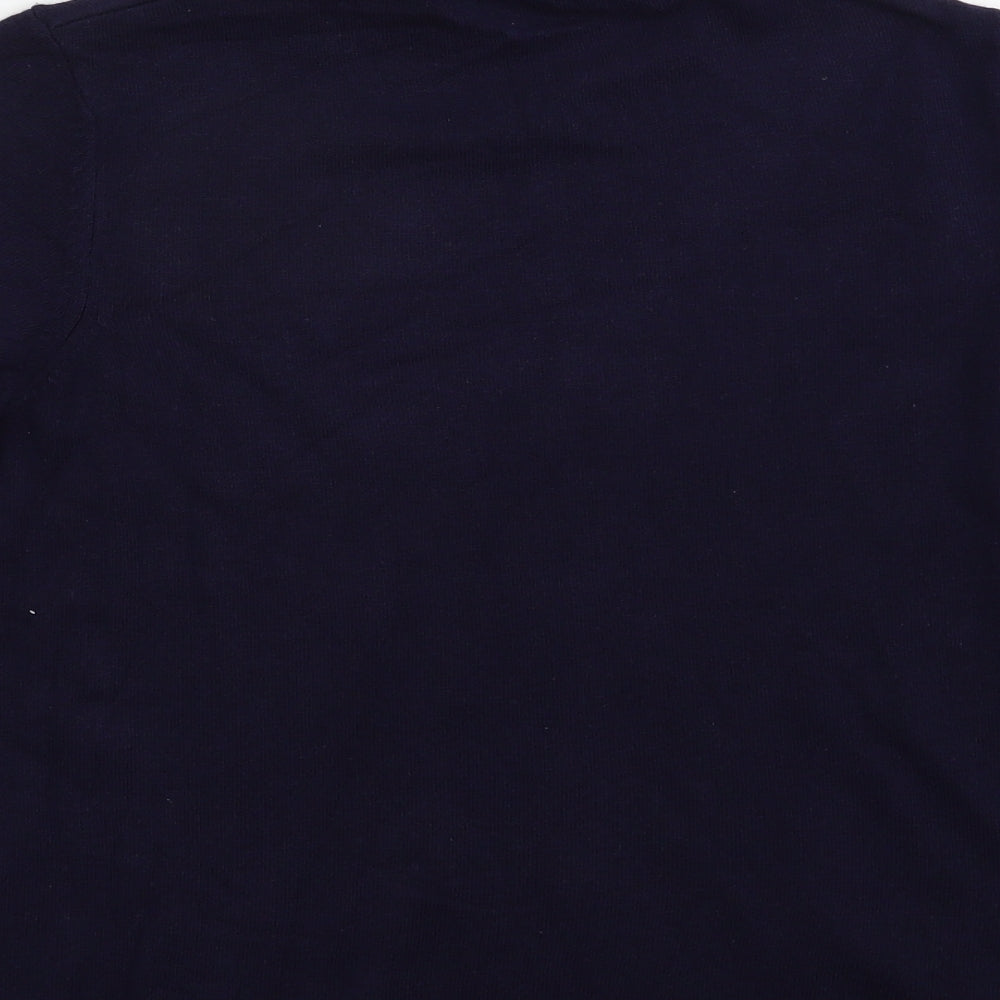 Gollehaug Womens Blue Mock Neck  Acrylic Pullover Jumper Size 14