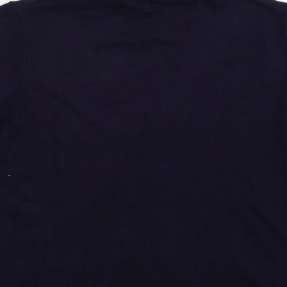 Gollehaug Womens Blue Mock Neck  Acrylic Pullover Jumper Size 14
