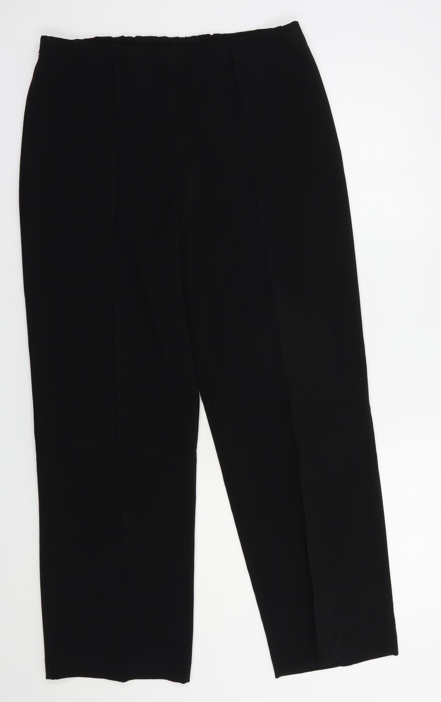 Womens UK Size 12 EWM Regular Fit Dress Pants Black Trousers