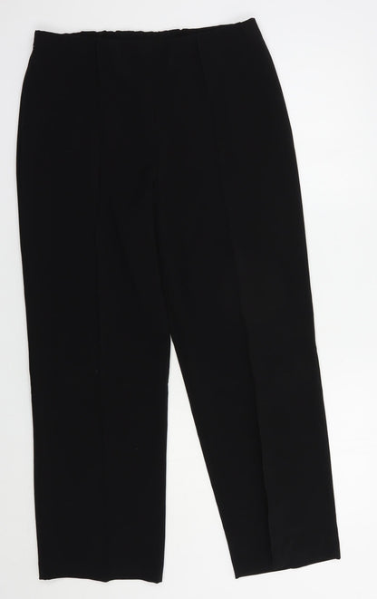 Womens UK Size 12 EWM Regular Fit Dress Pants Black Trousers