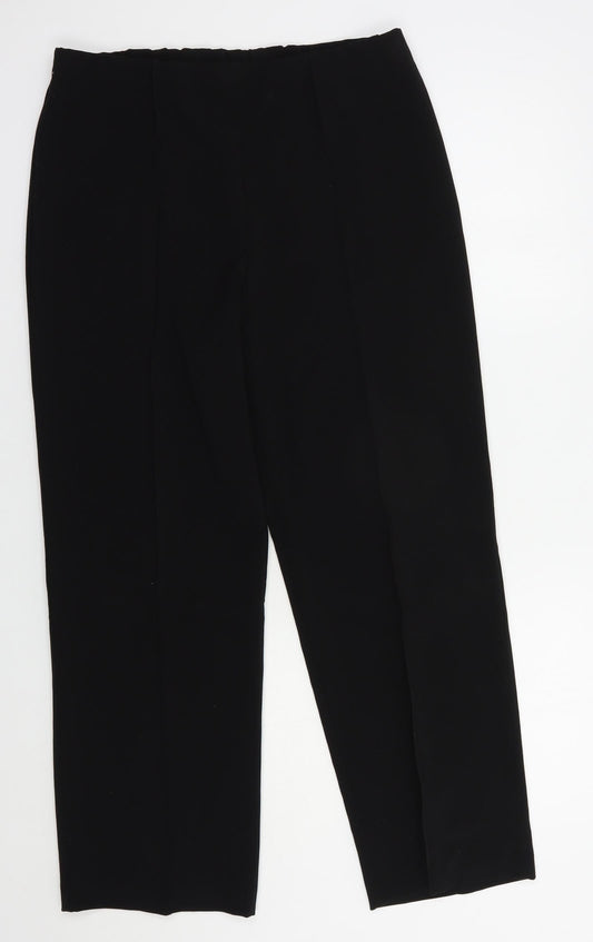 Womens UK Size 12 EWM Regular Fit Dress Pants Black Trousers