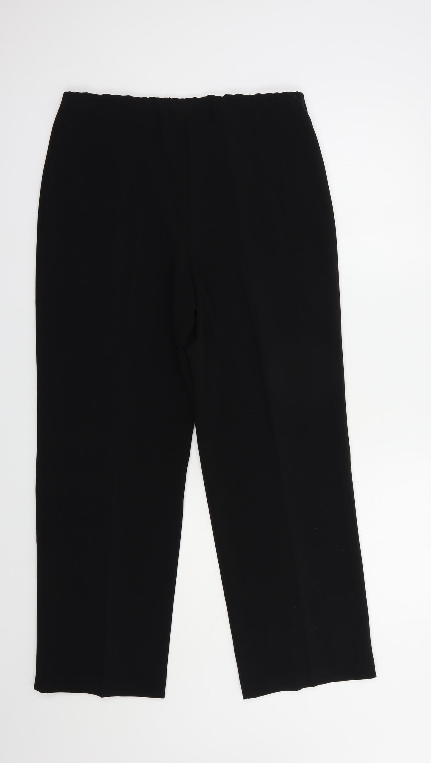 Womens UK Size 12 EWM Regular Fit Dress Pants Black Trousers