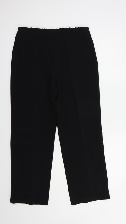 Womens UK Size 12 EWM Regular Fit Dress Pants Black Trousers
