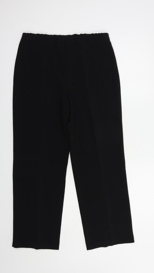 Womens UK Size 12 EWM Regular Fit Dress Pants Black Trousers