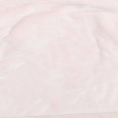 Brand and care label for River Island girls’ pink polyester pullover sweatshirt, size 11-12, years pullover