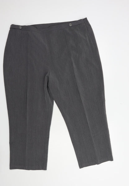 Womens UK Size 22 Sarah Hamilton Regular Fit Dress Pants Grey Trousers